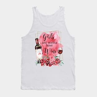 Girl wine Tank Top